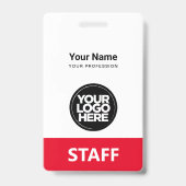 Badge Étiquette du personnel du logo de l'employé avant (Dos)