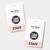 Badge Étiquette du personnel du logo de l'employé avant  (Avant & arrière)