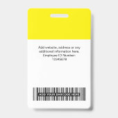 Badge Étiquette du personnel du logo de l'entreprise (Arrière)