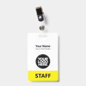 Badge Étiquette du personnel du logo de l'entreprise (Avant avec clip)