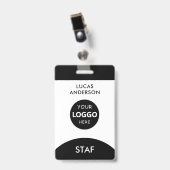 Badge Étiquette Nom de l'employé Numéro du logo de l'ent (Front with Clip)