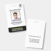 Badge Étiquette Nom de l'ID photo de l'employé de l'enqu (Avant & arrière)