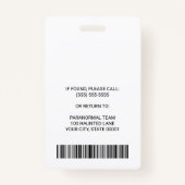 Badge Étiquette Nom de l'ID photo de l'employé de l'enqu (Dos)