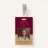 Badge Étiquette Nom du locateur promotionnel immobilier (Devant avec clip)