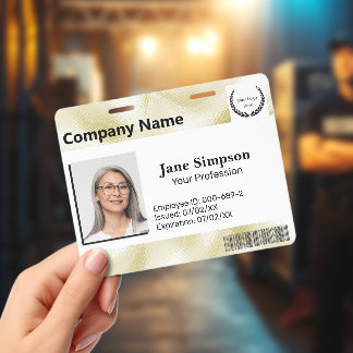 Badge Étiquette nominative élégante à texture or nacrée