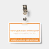 Badge Étiquette nominative professionnelle à bloc de cou (Arrière avec clip)