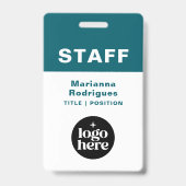 Badge Étiquette personnalisée de code-barres de logo d'e (Avant)