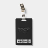 Badge Étiquette Total noir Nom de l'employé Logo commerc (Arrière avec clip)