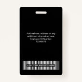 Badge Étiquette Total noir Nom de l'employé Logo commerc (Dos)