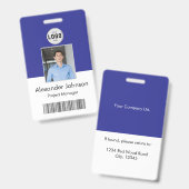 Badge Étiquettes de nom de photo d'entreprise code-barre (Avant & arrière)