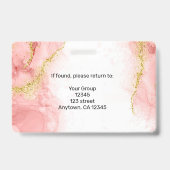 Badge Étiquettes de nom d'entreprise de beauté en agate  (Arrière)