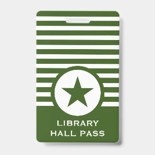 Badge Étoile chic rayée laissez-passer pour les enseigna