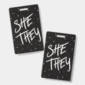 Badge Étoiles Elle/Ils Pronounes (Avant & arrière)