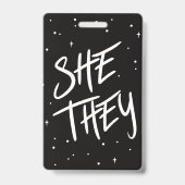Badge Étoiles Elle/Ils Pronounes (Arrière)