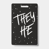 Badge Étoiles Ils/Il Pronounes (Arrière)