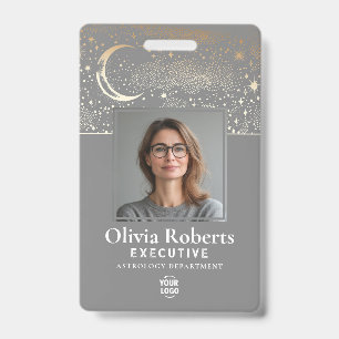 Badge Étoiles Lune Céleste Nuit Société de Sécurité ID