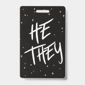Badge Étoiles Pronoms Il/Ils (Arrière)