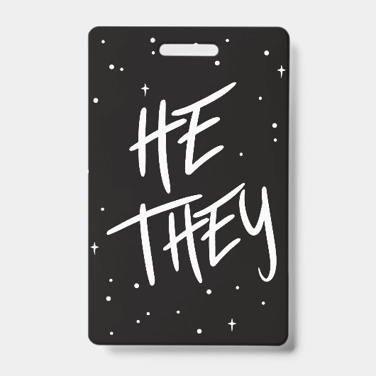 Badge Étoiles Pronoms Il/Ils (Avant)