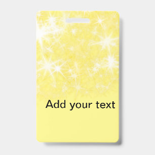 Badge Étoiles scintillantes de paillettes jaunes simples