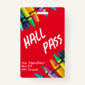 Badge Étudiant Crayon Classe Salle de bain Pass (Devant)