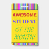 Badge "ÉTUDIANT IMPRESSIONNANT audacieux du MOIS !" (Arrière)