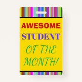 Badge "ÉTUDIANT IMPRESSIONNANT audacieux du MOIS !" (Dos)