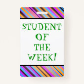 Badge "ÉTUDIANT passionnant de la SEMAINE !" Insigne (Dos)