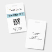 Badge Événement avec logo simple et code QR  (Avant & arrière)