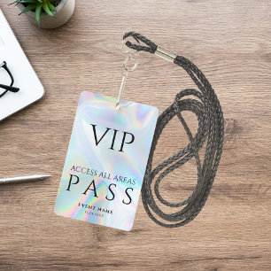 Badge Événement avec passe d'accès tout compris VIP holo