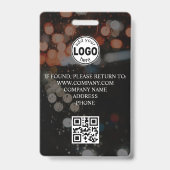 Badge Événement code QR VIP personnalisé bokeh (Arrière)