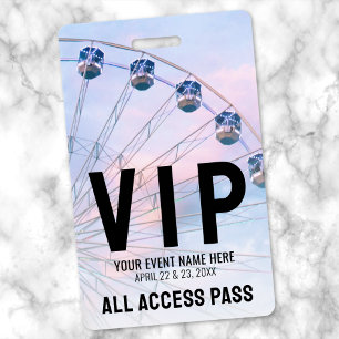 Badge Événement d'accès total - Fête VIP