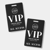 Badge Événement d'accès total VIP Logo Noir (Avant & arrière)