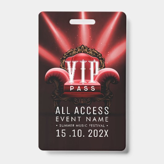 Badge Événement d'accès VIP exclusif (Avant)