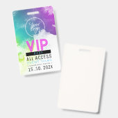 Badge Événement d'accès VIP exclusif (Avant & arrière)