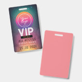 Badge Événement d'accès VIP exclusif (Avant & arrière)