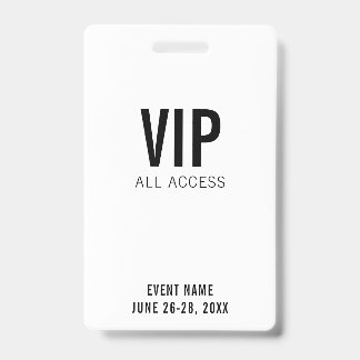 Badge Événement de code QR d'accès VIP blanc moderne
