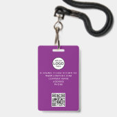 Badge Événement de code QR de membre d'équipe personnali (Arrière avec lanière)