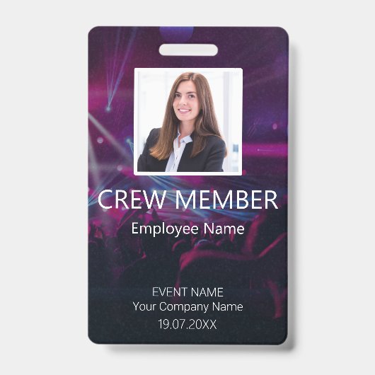 Badge Événement de code QR de membre d'équipe personnali (Avant)