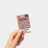Badge Événement de conférence de code QR or rose métalli (Manuel / portable)