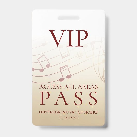 Badge Événement extérieur Modern VIP All Access Pass (Face)