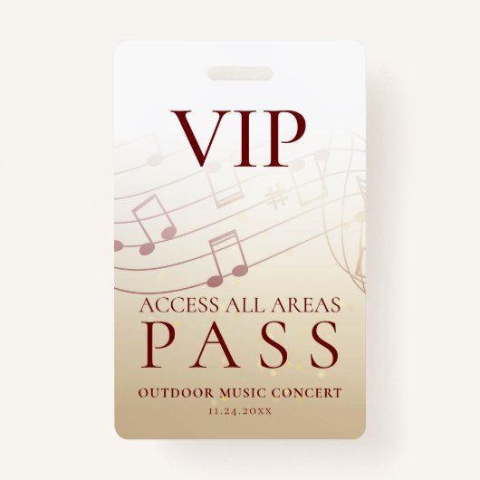 Badge Événement extérieur Modern VIP All Access Pass (Devant)