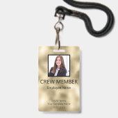 Badge Événement personnalisé de code-barres de membre d' (Avant avec lanière)