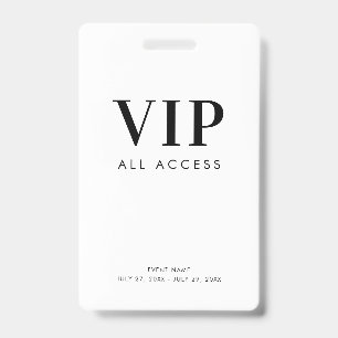 Badge Événement Simple Moderne Minimaliste VIP Passeport