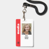 Badge ÉVÉNEMENT SPÉCIAL PRESSE PASS et photo I.D. (Front with Lanyard)
