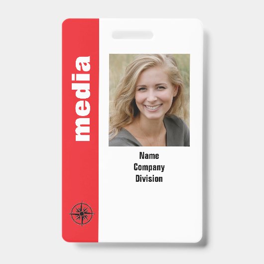 Badge ÉVÉNEMENT SPÉCIAL PRESSE PASS et photo I.D. (Front)