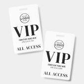 Badge Événement Tout Accès Logo VIP (Avant & arrière)
