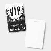 Badge Événement VIP accès total noir et blanc (Avant & arrière)
