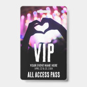 Badge Événement VIP Accès Total Rose Noir (Arrière)