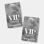 Badge Événement VIP Logo Noir Blanc (Avant & arrière)