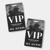 Badge Événement VIP Noir Blanc (Avant & arrière)